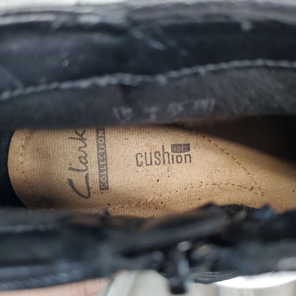 Clarks Shoes Womens Size 7 Black Leather Spye Comet Ankle Boots - Picture 2 of 10